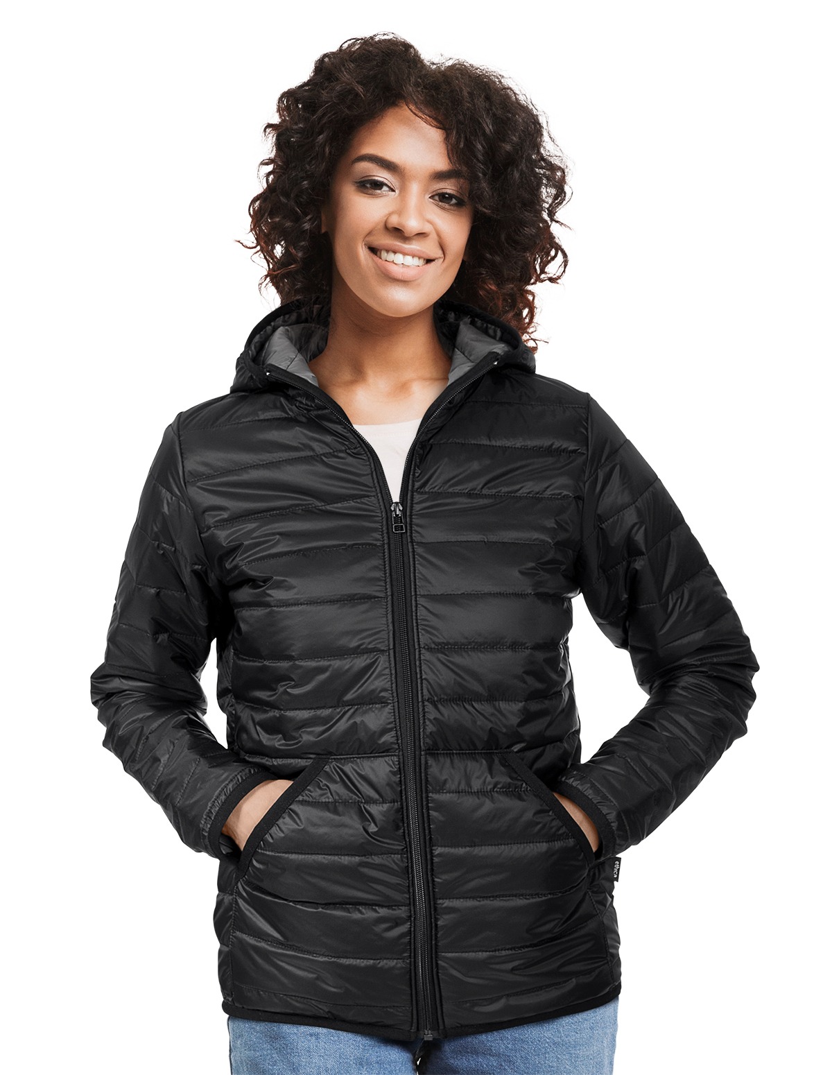 Hooded quilted jacket women